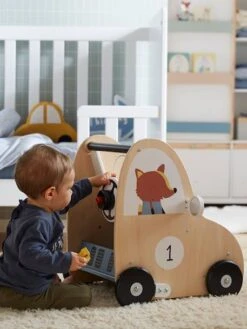 Chariot De Marche Avec Freins EN VOITURE SIMON En Bois FSC® Multicolore - Vertbaudet -Jouets Séries Magasin chariot de marche avec freins en voiture simon en bois fsc 4