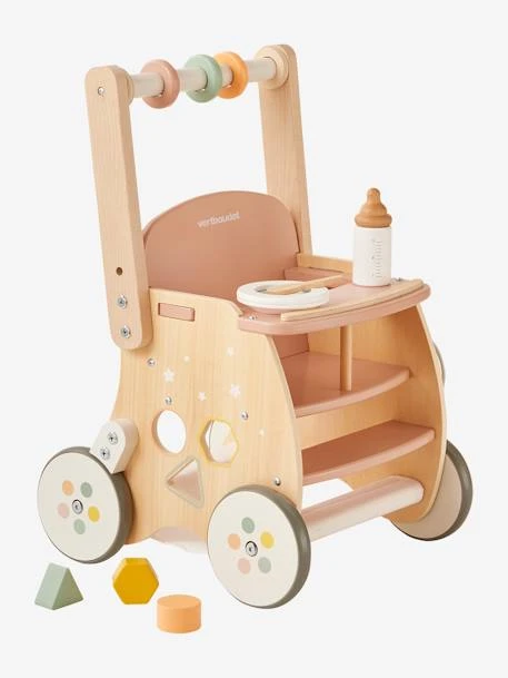 Chariot De Marche Poussette En Bois FSC® Rose - Vertbaudet 4 Chariot De Marche Poussette En Bois FSC® Rose - Vertbaudet – Image 4