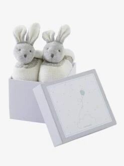 Coffret Chaussons Lapinou. Beige - Vertbaudet
