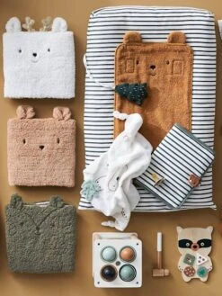 Doudou Carré + Hochet GREEN FOREST Multicolore - Vertbaudet -Jouets Séries Magasin doudou carre hochet green forest 2