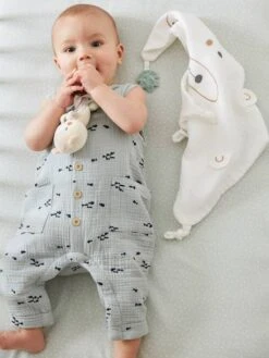 Doudou Carré + Hochet GREEN FOREST Multicolore - Vertbaudet -Jouets Séries Magasin doudou carre hochet green forest 3