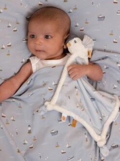 Doudou Carré Mouette - Sailors Bay - LITTLE DUTCH Bleu Grisé - Little Dutch -Jouets Séries Magasin doudou carre mouette sailors bay little dutch 2