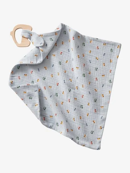 Doudou En Gaze De Coton + Hochet Bois EN VOITURE SIMON Multicolore - Vertbaudet 1 Doudou En Gaze De Coton + Hochet Bois EN VOITURE SIMON Multicolore - Vertbaudet