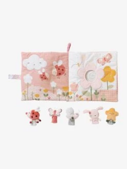 Grand Livre D'éveil Et Marionnettes à Doigts En Velours PAYS ROSE Multicolore - Vertbaudet -Jouets Séries Magasin grand livre deveil et marionnettes a doigts en velours pays rose 2