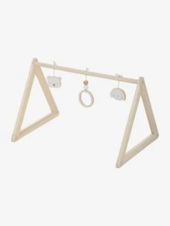Portique D'éveil Base Triangle En Bois FSC® Beige - Vertbaudet -Jouets Séries Magasin portique deveil base triangle en bois fsc 3