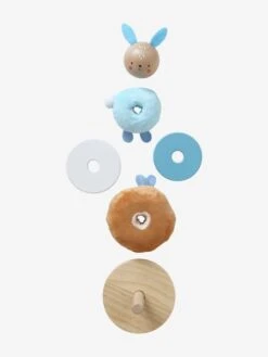 Pyramide à Empiler Tissu Et Bois FSC® Bleu - Vertbaudet -Jouets Séries Magasin pyramide a empiler tissu et bois fsc 5