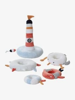 Tour à Empiler En Tissu LEON SUR LE PONTON Multicolore - Vertbaudet -Jouets Séries Magasin tour a empiler en tissu leon sur le ponton 3