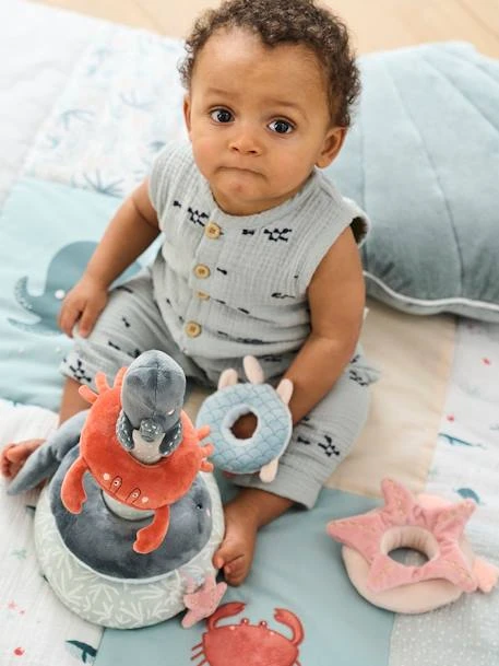 Tour à Empiler En Tissu SOUS L'OCÉAN Gris - Vertbaudet 2 Tour à Empiler En Tissu SOUS L'OCÉAN Gris - Vertbaudet – Image 2