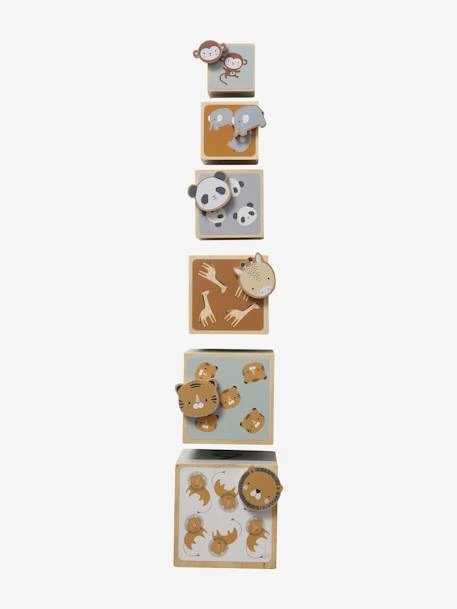 Tour De Cubes Avec Formes à Encastrer En Bois FSC® Beige - Vertbaudet 4 Tour De Cubes Avec Formes à Encastrer En Bois FSC® Beige - Vertbaudet – Image 4