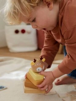 Trio De Tours à Empiler En Bois FSC® Bois - Vertbaudet -Jouets Séries Magasin trio de tours a empiler en bois fsc 3